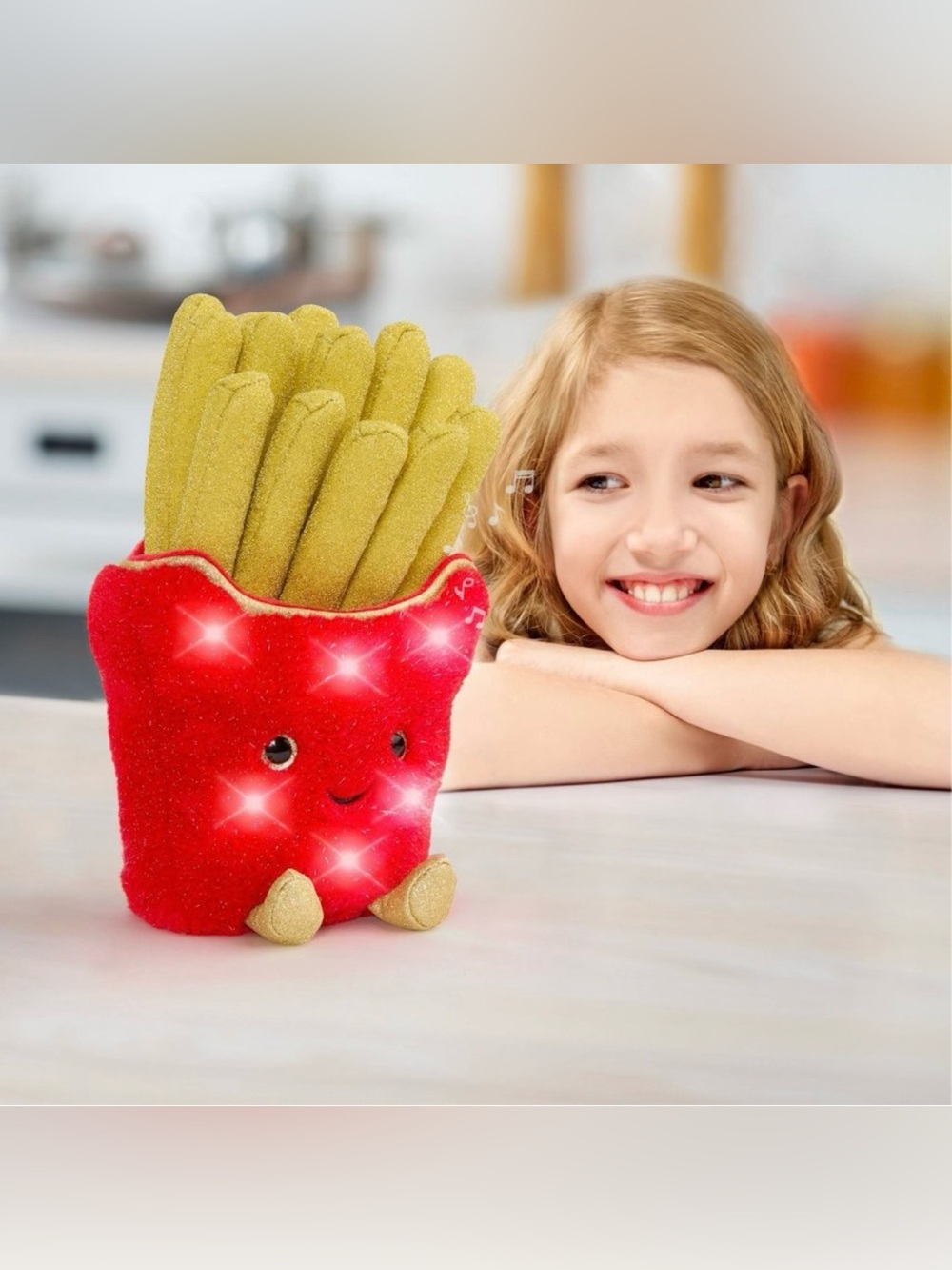 FAO Schwarz 11" Glow Brights Plush LED with Sound French Fries: Polyester Food - Picture 2 of 13